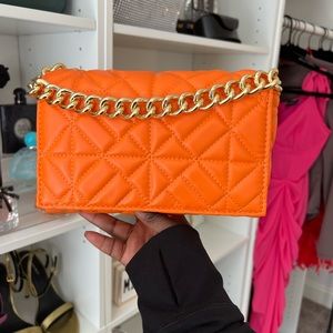 Embossed Orange Gold strap purse